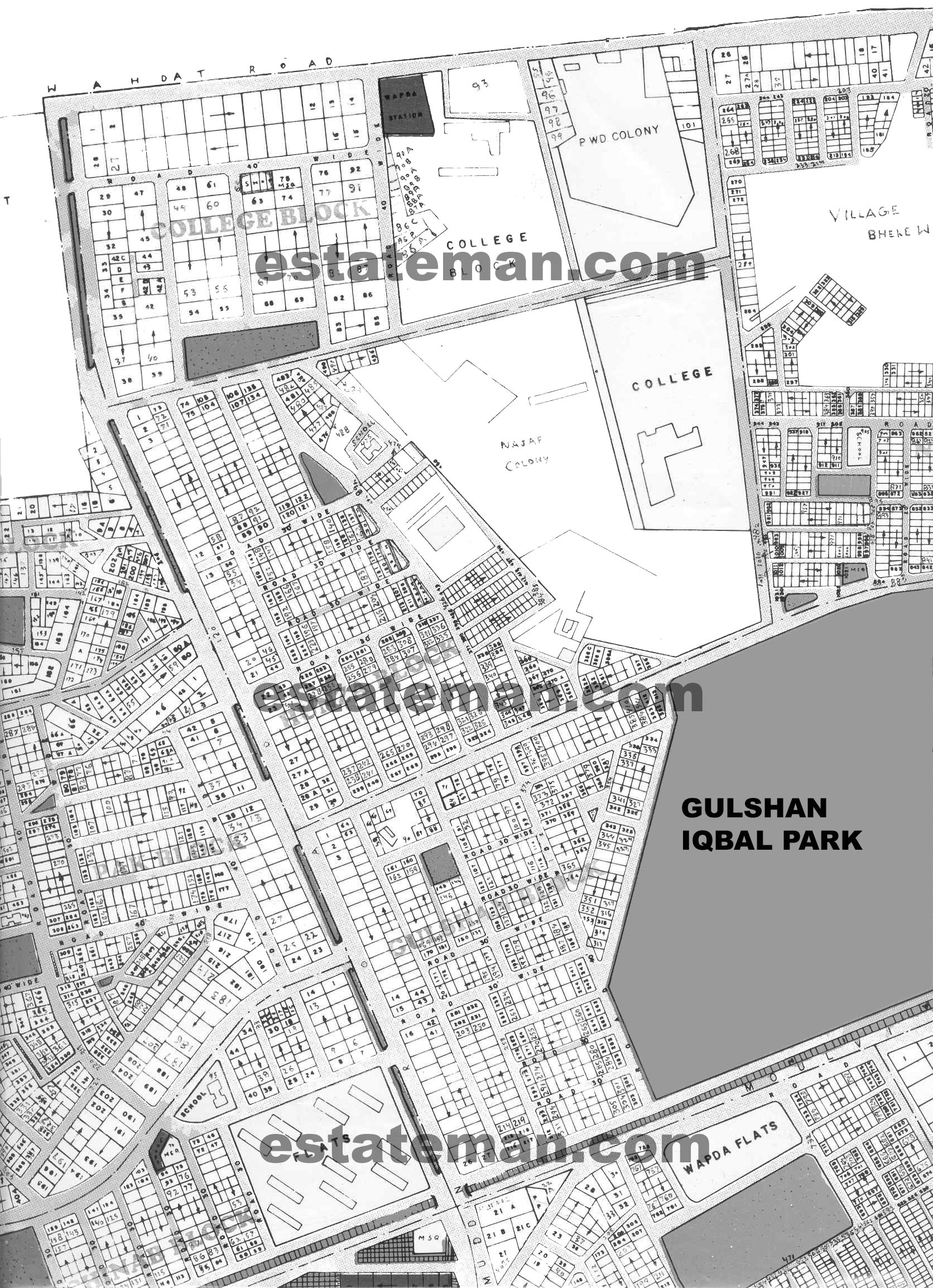 Allama Iqbal Town (Map Area 2) Click on Map Navigation Buttons as required