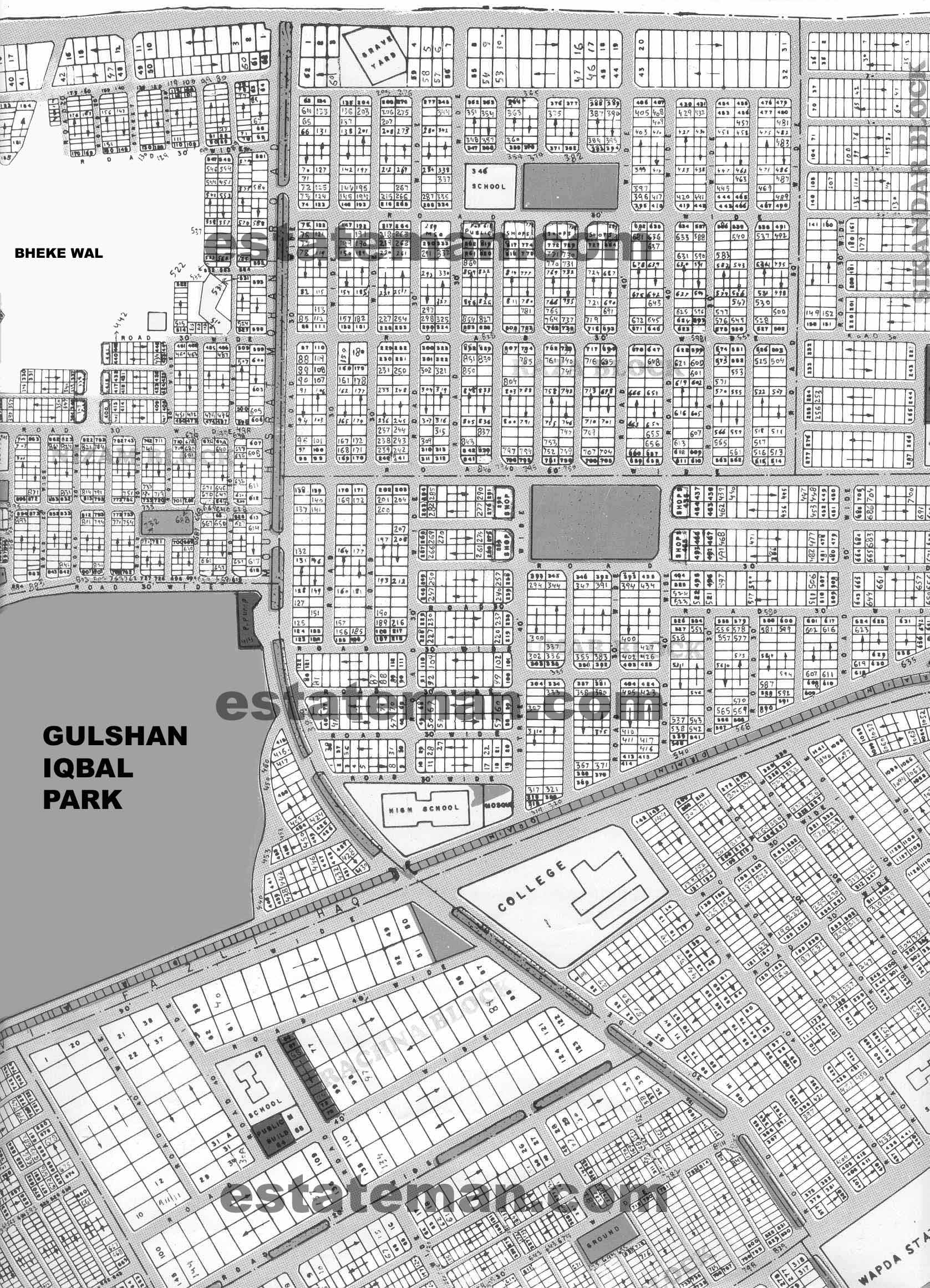 Allama Iqbal Town (Map Area 3) Click on Map Navigation Buttons as required