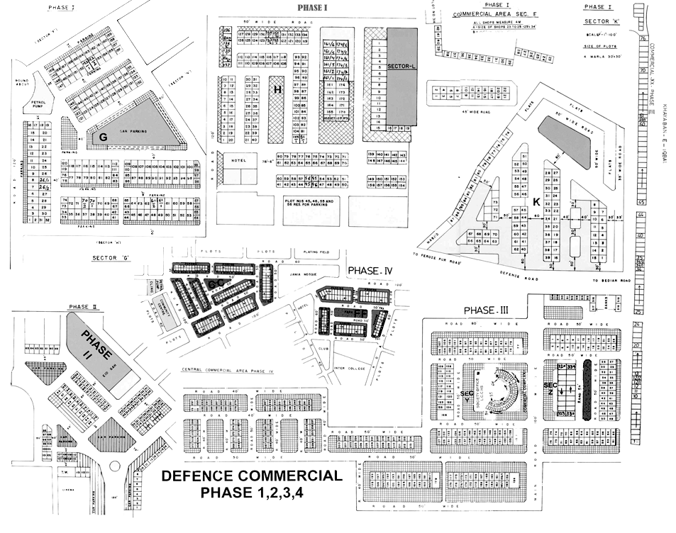 Defence Commercial Phase 1, 2, 3, 4. Please click on different areas of map  to get it enlarge.