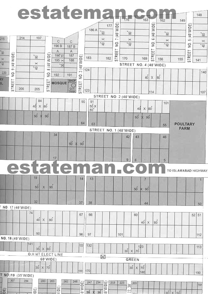 I.B. Housing Society (Map Area 4) Lahore, Click on Map Navigation Buttons as required.