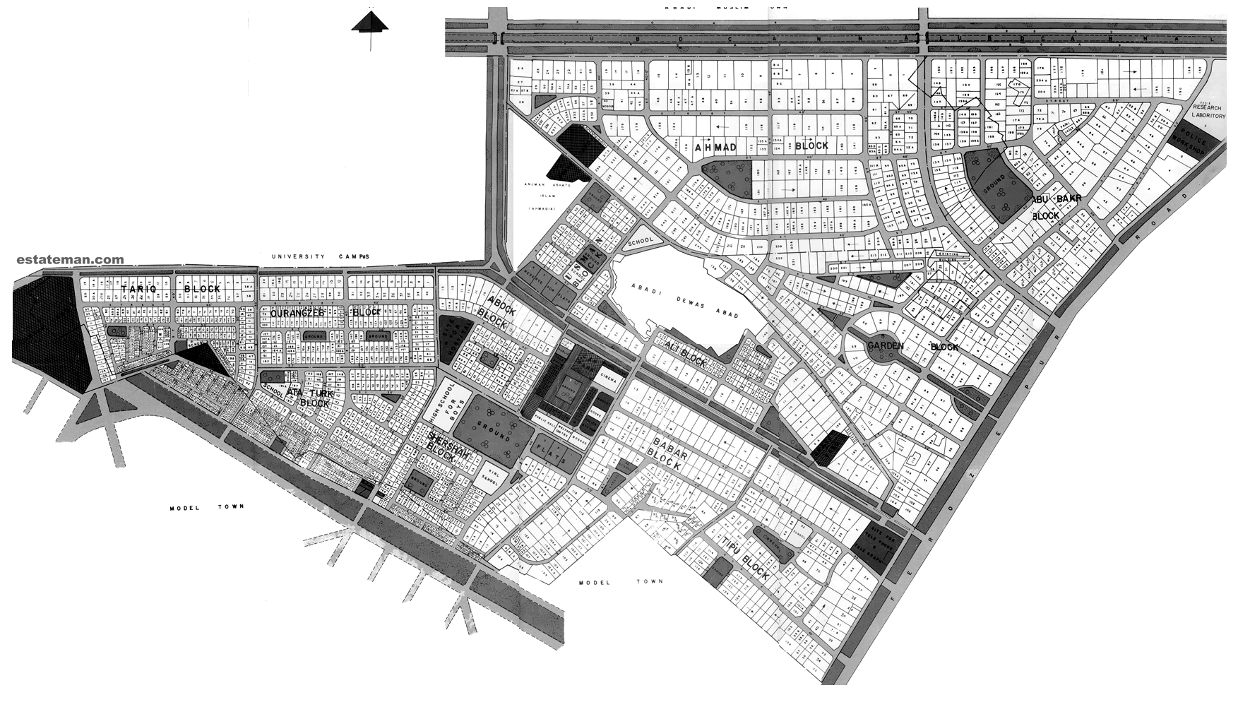 New Garden Town. Please click on different areas of map  to get it enlarge.