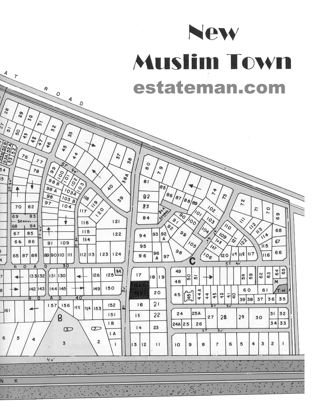 New Muslim Town (Map Area 2) Click on Map Navigation Buttons as required.
