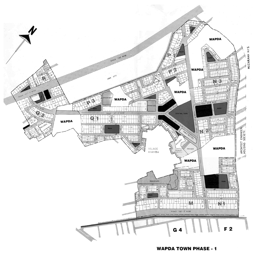  WAPDA Town. Please click on different areas of map  to get it enlarge.