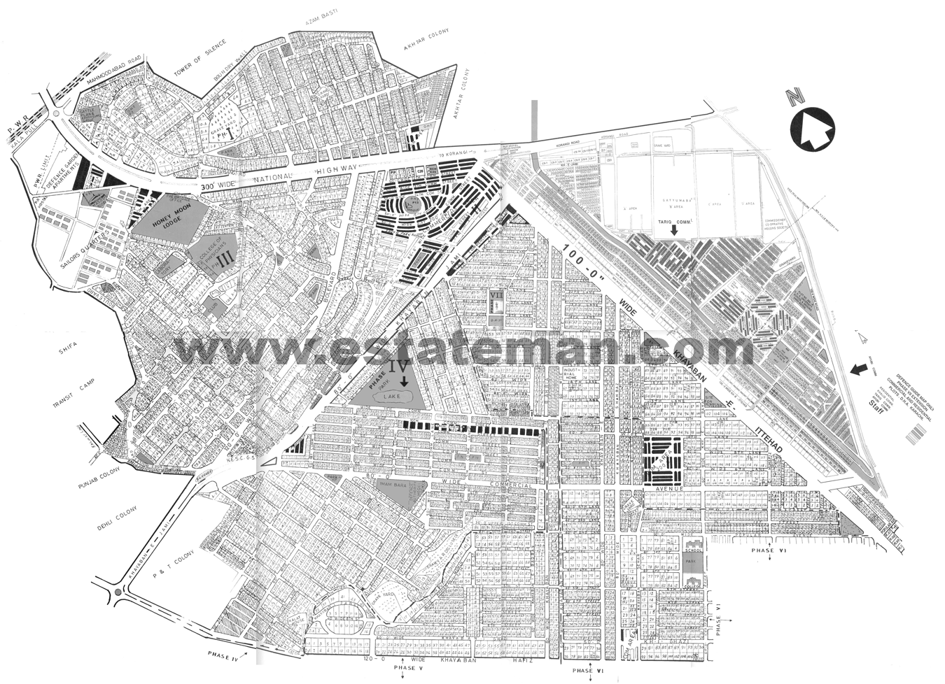Pak Defense Phase 1, 2, 3, 4, 5 & 7 ...Please Click for Detailed Map