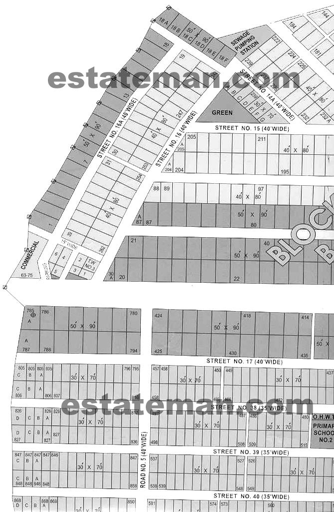 I.B. Housing Society (Map Area 1) Lahore, Click on Map Navigation Buttons as required.