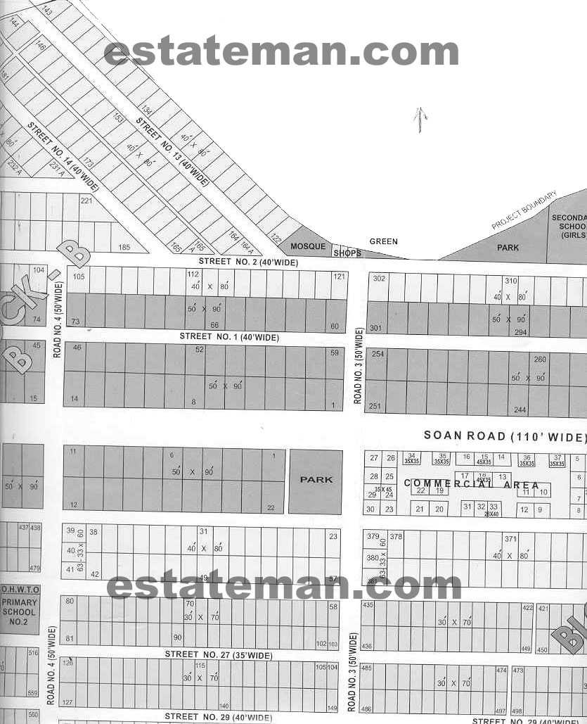 I.B. Housing Society (Map Area 1) Lahore, Click on Map Navigation Buttons as required.