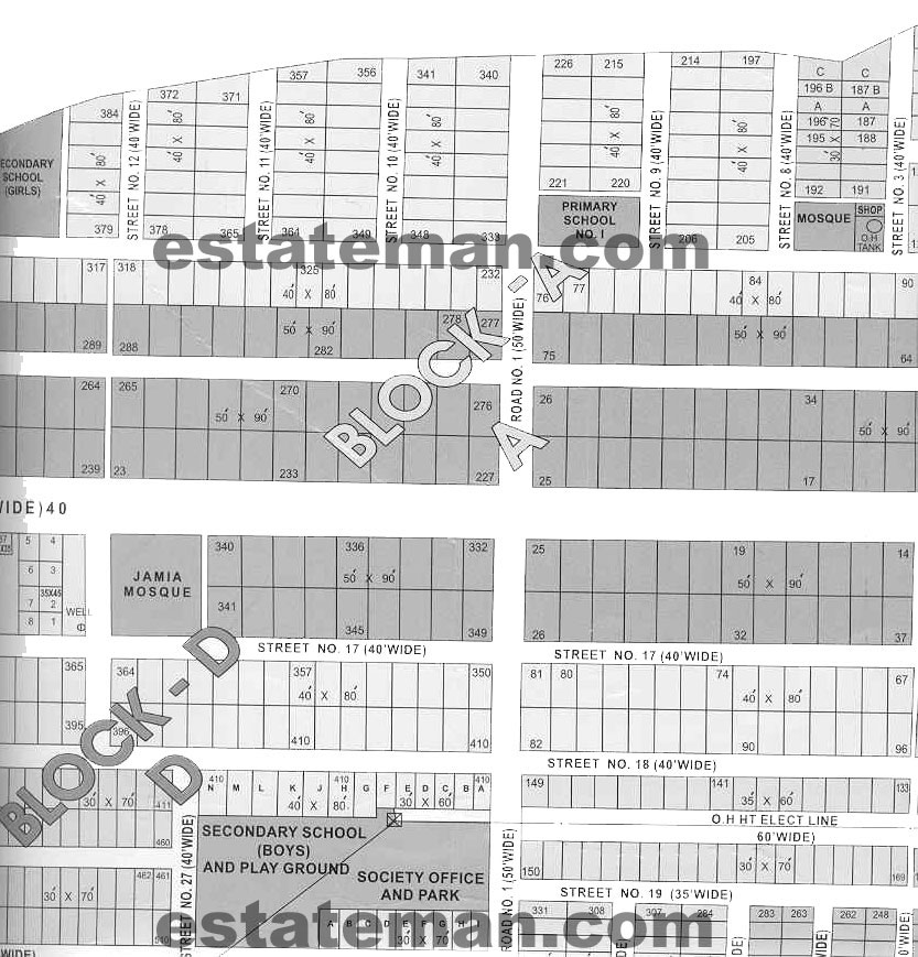 I.B. Housing Society (Map Area 3) Lahore, Click on Map Navigation Buttons as required.