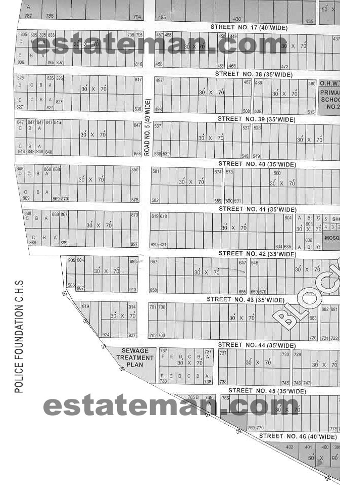 I.B. Housing Society (Map Area 5) Lahore, Click on Map Navigation Buttons as required.
