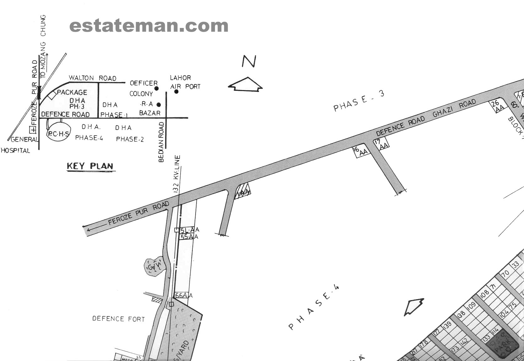 Punjab Co-operative Housing Society (Map Area 1) Lahore. Click on Map Navigation Buttons as required.